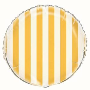 Foil Balloons |   Stripes Sunflower Yellow 45Cm (18") Foil Balloons – Non Inflated Balloons Foil Balloons