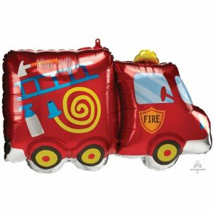 Foil Balloons |   Supershape Fire Truck P35 Balloons Foil Balloons