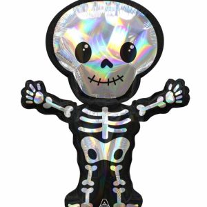 Foil Balloons |   Supershape Holographic Iridescent Skeleton P40 Balloons Foil Balloons