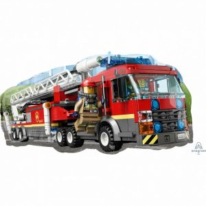 Foil Balloons |   Supershape Lego City Fire Truck Balloons Foil Balloons