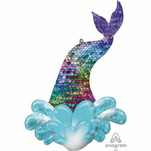 Foil Balloons |   Supershape Mermaid Sequin Tail Balloons Foil Balloons