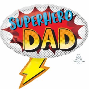 Foil Balloons |   Supershape Superhero Dad P30 Balloons Foil Balloons