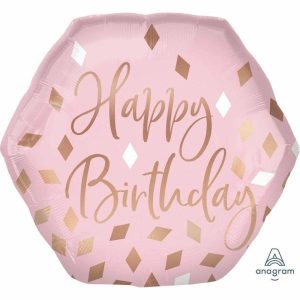 Foil Balloons |   Supershape Xl Blush Happy Birthday Balloons Foil Balloons