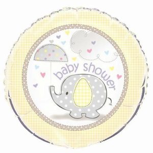 Foil Balloons |   Umbrellaphant Baby Shower Yellow 45Cm (18") Foil Balloon – Non Inflated Balloons Foil Balloons