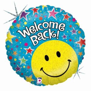 Foil Balloons |   Welcome Back Holographic 18" Round – Non Inflated Balloons Foil Balloons