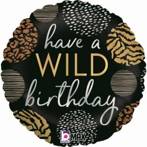 Foil Balloons |   Wild Birthday 18" Round Balloons Foil Balloons