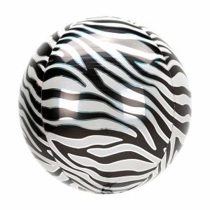 Foil Balloons |   Zebra Orb Foil Balloon Balloons Foil Balloons