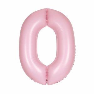 Giant Letters & Numbers |   Matte Lovely Pink "0" Numeral Foil Balloon 86Cm (34") Balloons Foil Balloons