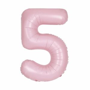 Giant Letters & Numbers |   Matte Lovely Pink "5" Numeral Foil Balloon 86Cm (34") Balloons Foil Balloons