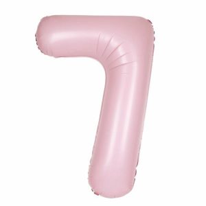 Giant Letters & Numbers |   Matte Lovely Pink "7" Numeral Foil Balloon 86Cm (34") Balloons Foil Balloons