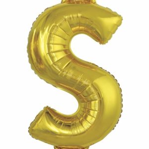 Giant Letters & Numbers |   Gold "$" Alphabet Foil Balloon 86Cm (34") Sku: 43188 Balloons Foil Balloons