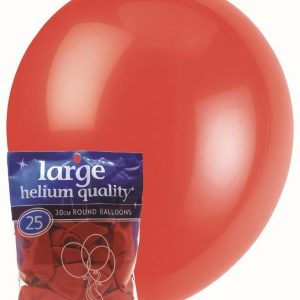 Latex Balloons |   25Pk Large Red 30Cm Round Latex Balloons Balloons Latex Balloons