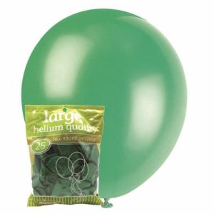 Latex Balloons |   Green – 25 X 30Cm (12") Metallic Balloons Balloons Latex Balloons