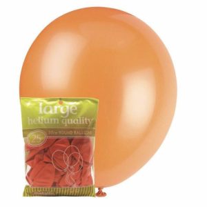 Latex Balloons |   Orange – 25 X 30Cm (12") Metallic Balloons Balloons Latex Balloons