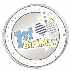 Milestone Balloons |   1St Birthday Boy 45Cm (18") Foil Balloon – Non Inflated Balloons Foil Balloons