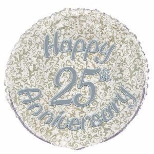 Milestone Balloons |   25Th Anniversary 45Cm (18") Foil Prismatic Balloon – Non Inflated Balloons Foil Balloons