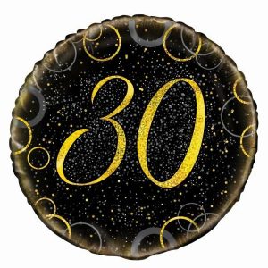 Milestone Balloons |   Glitz Gold 30Th 45.7Cm (18") Foil Balloon – Non Inflated Balloons Foil Balloons