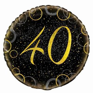 Milestone Balloons |   Glitz Gold 40Th Birthday 45Cm (18") Foil Balloon Packaged – Non Inflated Balloons Foil Balloons