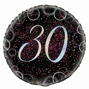 Milestone Balloons |   Glitz Pink 30Th Birthday 45Cm (18") Foil Balloon Packaged – Non Inflated Balloons Foil Balloons