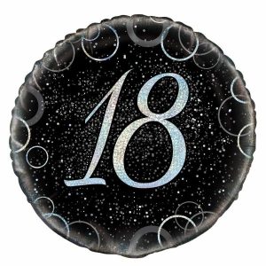 Milestone Balloons |   Glitz Silver 18Th 45.7Cm (18") Foil Balloon – Non Inflated Balloons Foil Balloons