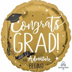 Milestone Balloons |   Jumbo Hx Congrats Grad And So The Adventure Begins Balloons Foil Balloons