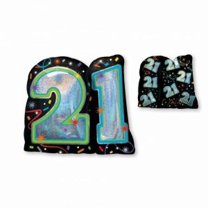 Milestone Balloons |   Supershape Holograpic Brilliant Birthday 21 P40 Foil Balloons Foil Balloons