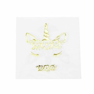 Napkins |   16 Gold Foil Unicorn Napkins Napkins Napkins