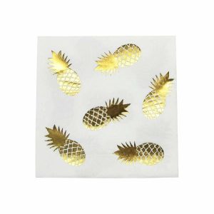 Napkins |   16 Gold Pineapple Napkins Napkins Napkins