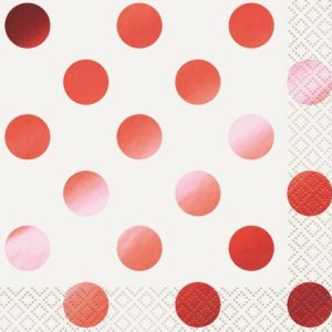 Napkins |   16Pk Small Red Dot Napkins Napkins Napkins