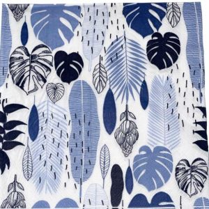 Napkins |   Blue Monstera 20Pck Napkins Napkins