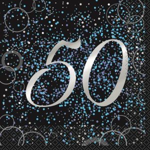 Napkins |   Glitz Blue 16 Foil Stamped "50" Luncheon Napkins 2Ply 33Cm X 33Cm (13" X 13") Napkins Napkins