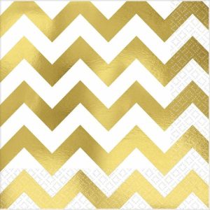 Napkins |   Premium Chevron Gold Hot-Stamped Lunch Napkins Napkins Napkins