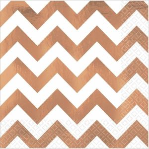 Napkins |   Premium Chevron Rose Gold Hot-Stamped Lunch Napkins Party Supplies Napkins