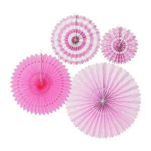 Party Favours |   4 Pink Paper Fan Set Decorations Decorations