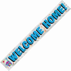 Party Favours |   Blue And Silver Welcome Home Banner Party Favours Party Favours