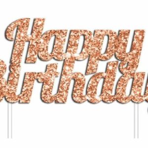 Party Favours |   Cake Topper Hbd Rose Gold Party Favours Party Favours