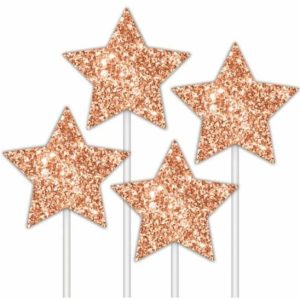 Party Favours |   Cake Topper Stars 4Pk Rose Gold Party Favours Party Favours