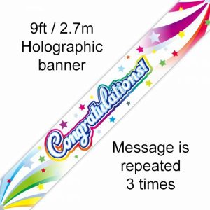 Party Favours |   Congratulations Swirl Banner 2.7M P1 Party Favours Party Favours