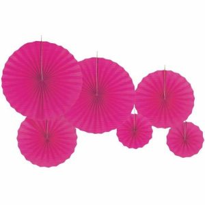 Party Favours |   Decoration Fans Plain (Hot Pink) Decorations Decorations