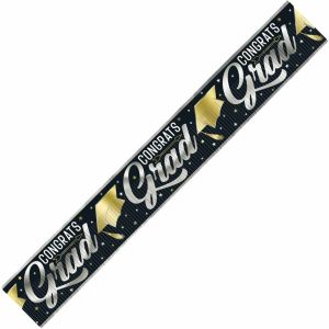 Party Favours |   Foil Fringe Banner "Congrats Grad" 3.65M (12′) Party Favours Party Favours