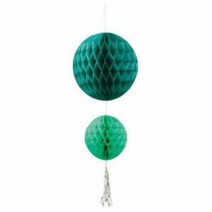 Party Favours |   Honeycomb W’Tassel-Green Decorations Decorations