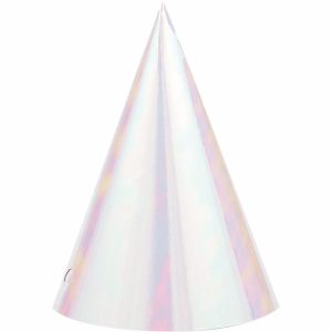 Party Favours |   Iridescent Foil Cone Shaped Party Hats Party Favours Party Favours