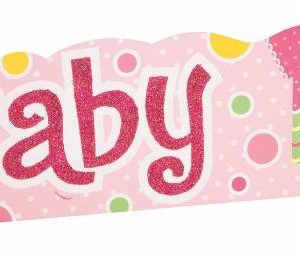 Party Favours |   Pink Dots Baby Shower 3D Deluxe Centrepiece 35.5Cm W X 11.5Cm H (14" X 4.5") Party Favours Party Favours