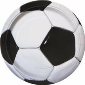 Plates, Bowls & Trays |   3D Soccer 8 X 18Cm (7") Paper Plates Party Supplies Plates, Bowls & Trays