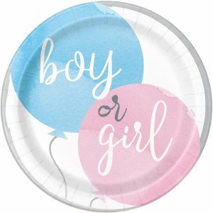 Plates, Bowls & Trays |   Baby Reveal 8 X 23Cm (9") Paper Plates Party Supplies Plates, Bowls & Trays