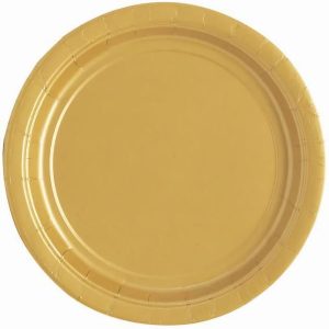 Plates, Bowls & Trays |   Gold 16 X 23Cm (9") Paper Plates Party Supplies Plates, Bowls & Trays