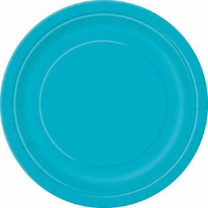 Plates, Bowls & Trays |   Caribbean Teal 8 X 18Cm (7") Paper Plates Party Supplies Plates, Bowls & Trays