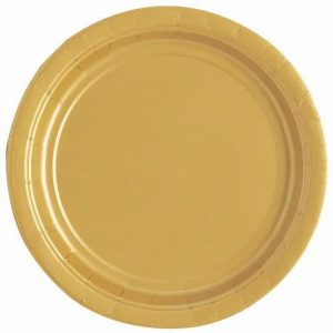 Plates, Bowls & Trays |   Gold 20 X 18Cm (7") Paper Plates Party Supplies Plates, Bowls & Trays