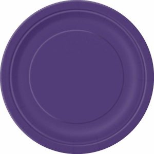 Plates, Bowls & Trays |   Deep Purple 8 X 23Cm (9") Paper Plates Party Supplies Plates, Bowls & Trays