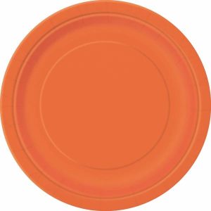 Plates, Bowls & Trays |   Pumpkin Orange 20 X 18Cm (7") Paper Plates Party Supplies Plates, Bowls & Trays